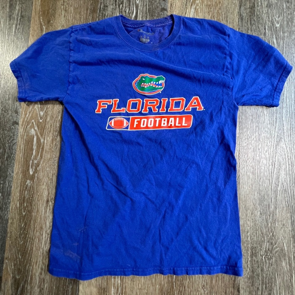 Champion Florida Football Tee Mens Small Blue Gators NCAA Graphic Shirt
